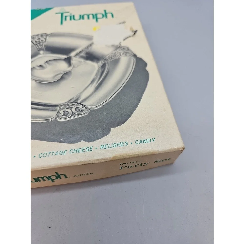 VTG MCM Triumph International Deep Silver Two Piece Party Set 1950s 60s NIB New